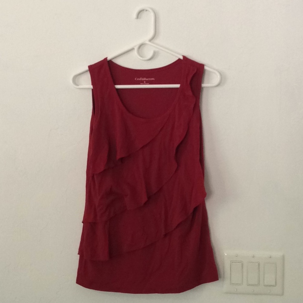 Sleeveless Ruffled Croft&Barrow Tee